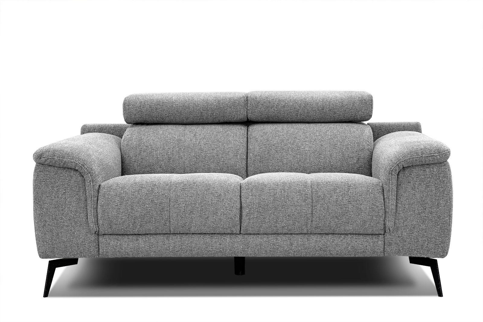 SOFA FIERO 2-Sitzer, silberfarben - Silberfarben/Schwarz, Holzwerkstoff/Textil (170/82/103cm) - Courtois Laville
