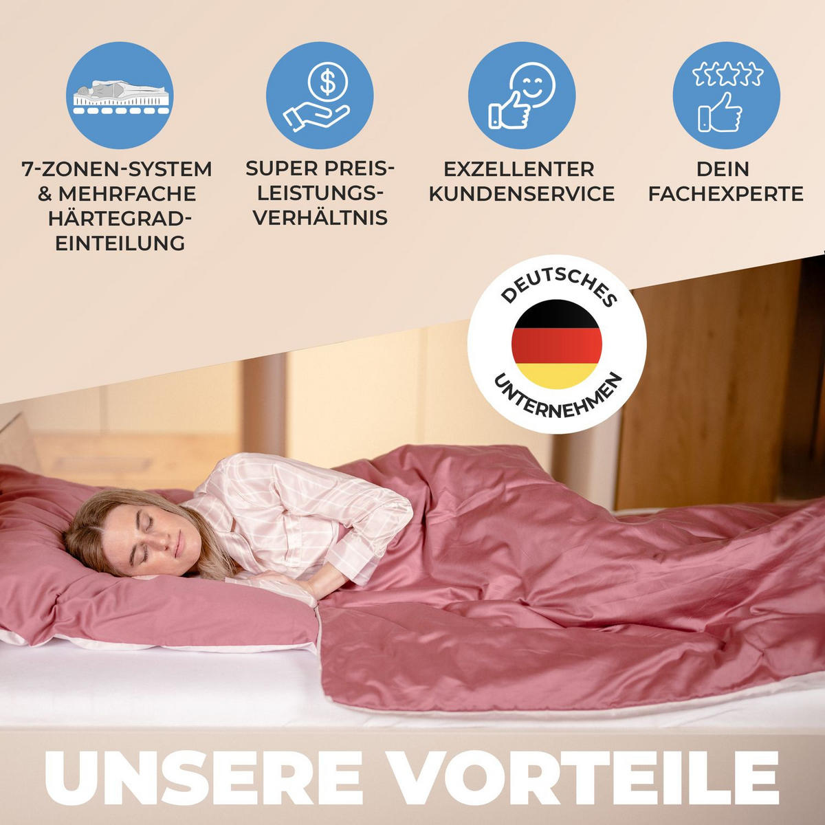 LATTENROST ERGO NV mit 7 Liegezonen 80x200 cm - Naturfarben, Holz (80/200cm) - Coemo