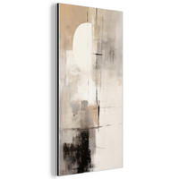 KOVOVÝ OBRAZ Abstraktné - Umenie - Sivé 40x80 cm - svetlosivá, kov (40/80cm) - MuchoWow