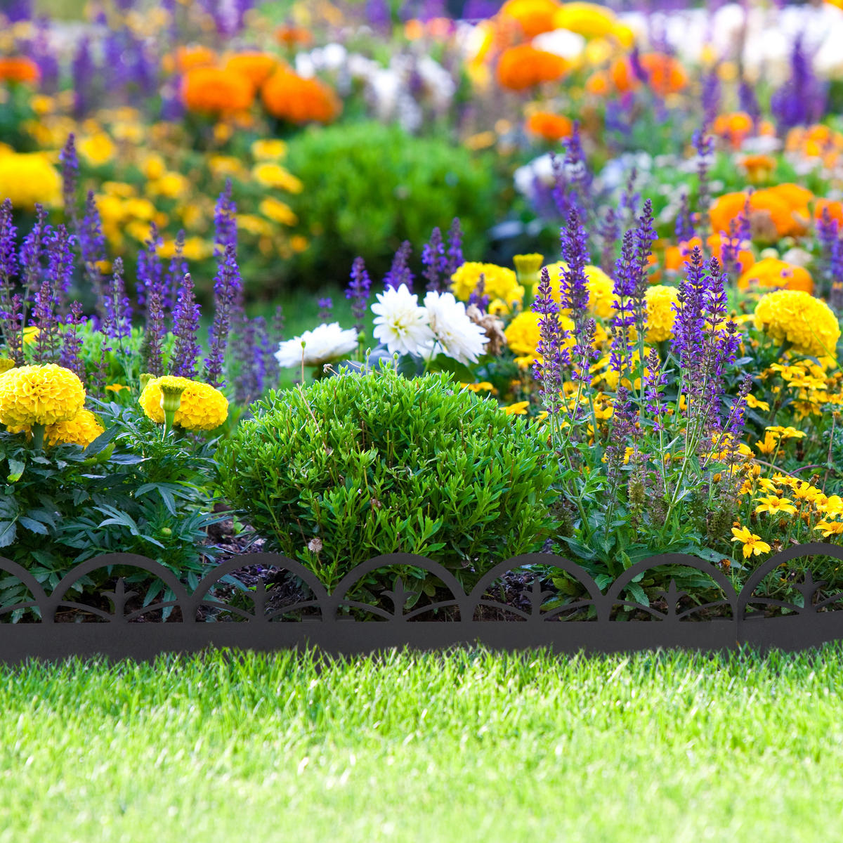 BEETEINFASSUNG - Schwarz, Metall (274.5/35/2.5cm) - Relaxdays