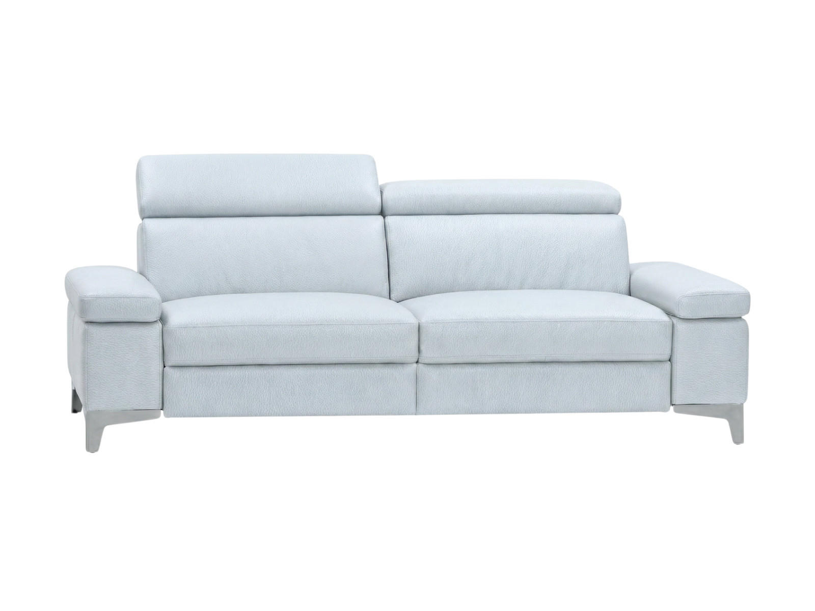 3-SITZER Sofa Talisman Echtleder Weiß - Weiß, Leder/Metall (216/80/100cm)