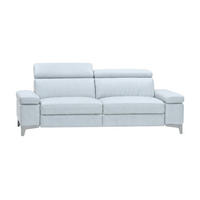 3-SITZER Sofa Talisman Echtleder Weiß - Weiß, Leder/Metall (216/80/100cm)