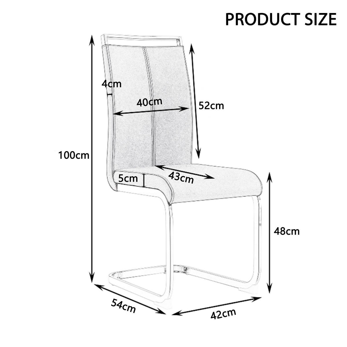 STÜHLE 4er-Set mit Kunstleder, ergonomischem Sitzkomfort, hoher Rückenlehne, verchromtem Metallgestell, grau - Grau, Kunststoff (54/100/42cm) - Luhomfu