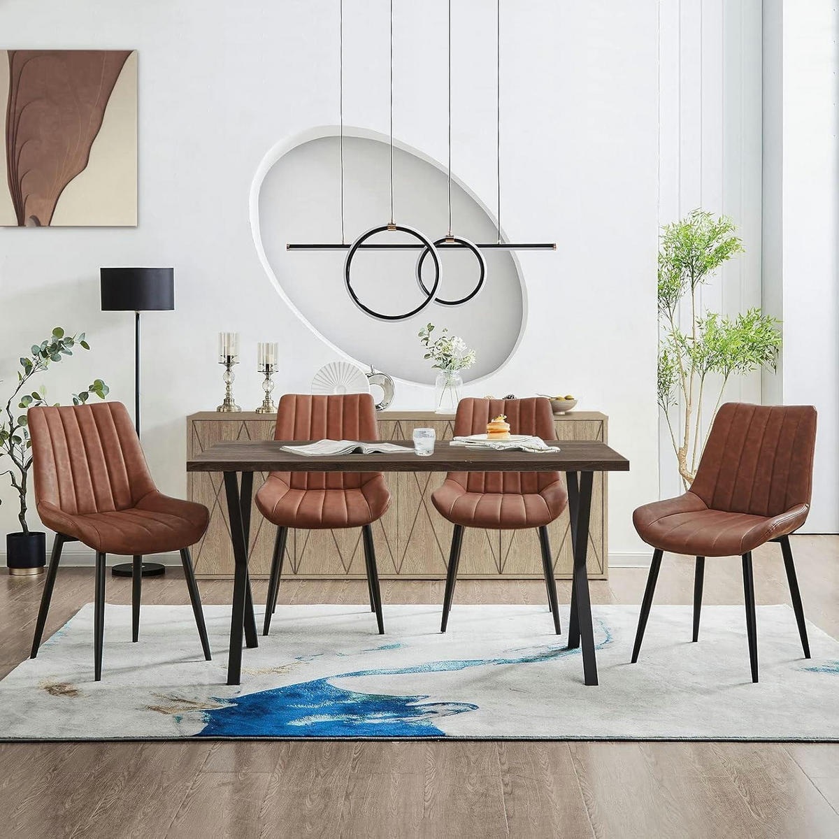 ESSZIMMERSTÜHLE 4er Set Kunstleder Braun mit weichen Kissen - Braun, Kunststoff (53/89/45cm)