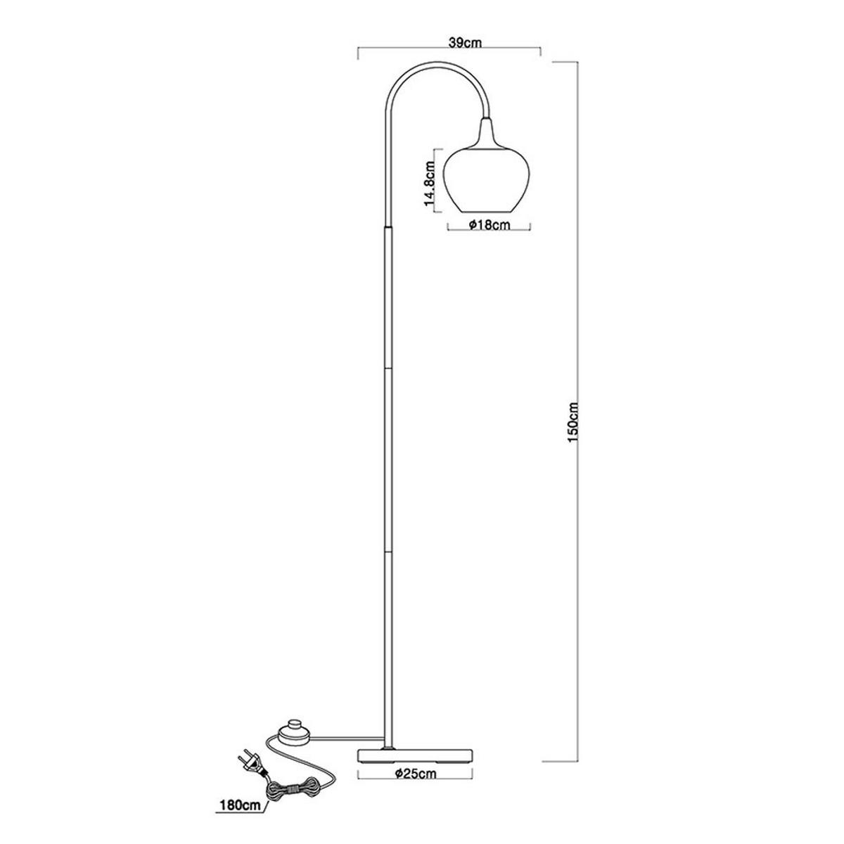 LED STEHLEUCHTE MAXY Glas Weiß - Weiß, Glas (39/25/150cm) - Globo Lighting