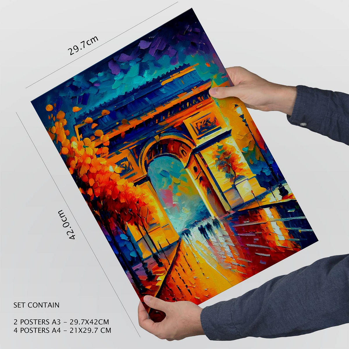 POSTER Set Mit 6 Herbst Im Ölgemälde Stil A3 & A4 Rahmenlos - Klar, Papier (29/3cm) - Nacnic