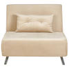 1-SITZER-SCHLAFSOFA Samtstoff Sandbeige Farris - Beige, Textil (100/89/191cm) - Beliani