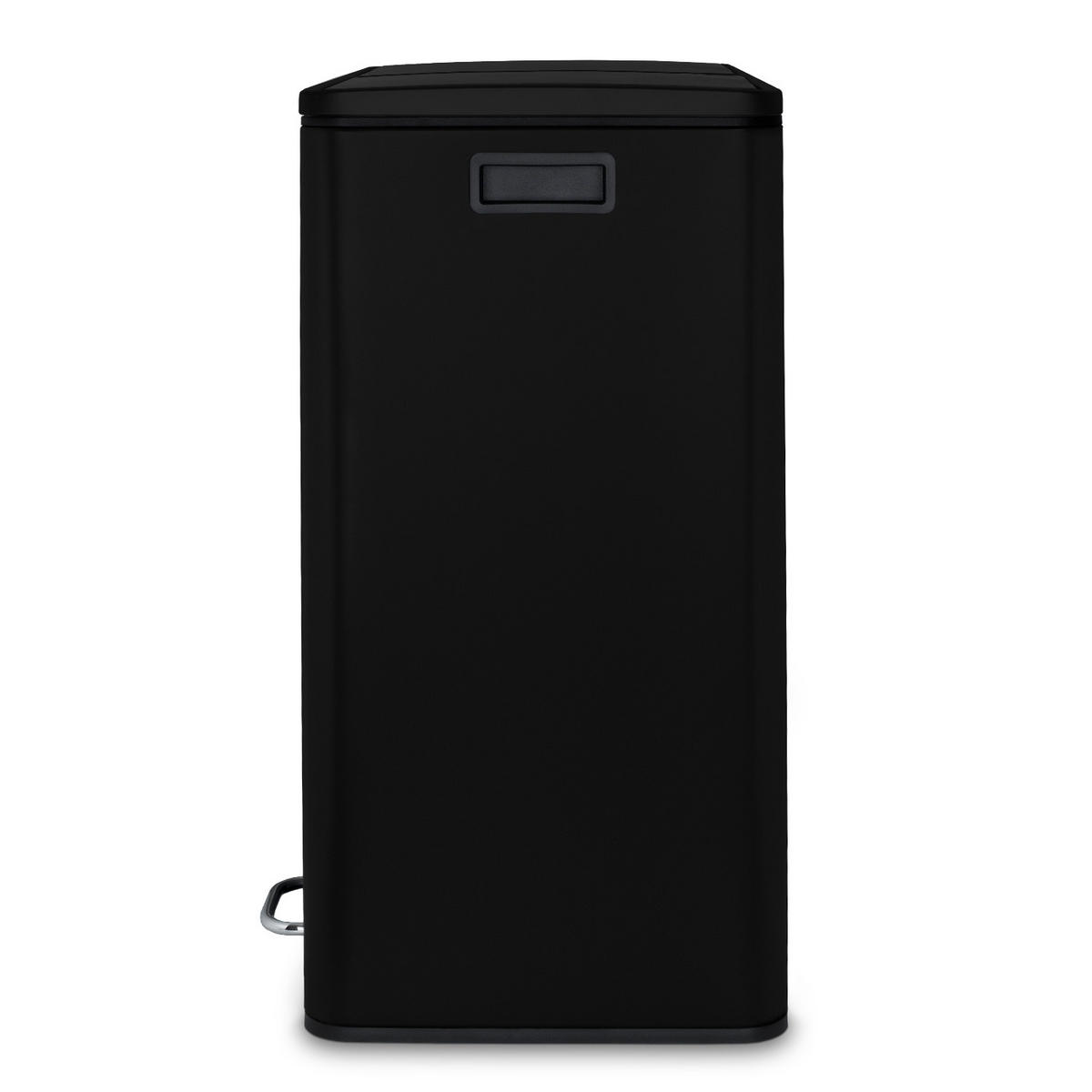 RECYCLINGMÜLLEIMER 60L, 2x30L Behälter, Schwarz N°910 - Schwarz, Metall (58.5/65/36cm) - Les Collectors