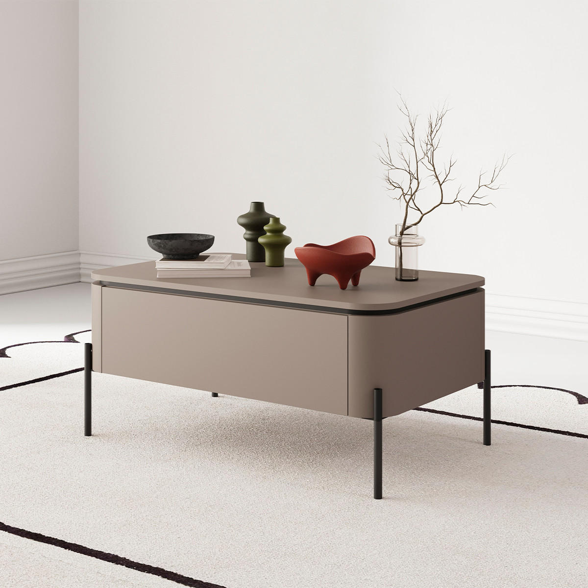 KONFERENČNÍ STOLEK Krtek - šedohnědá, kompozitní dřevo (60/98/46.8cm) - Petits-meubles