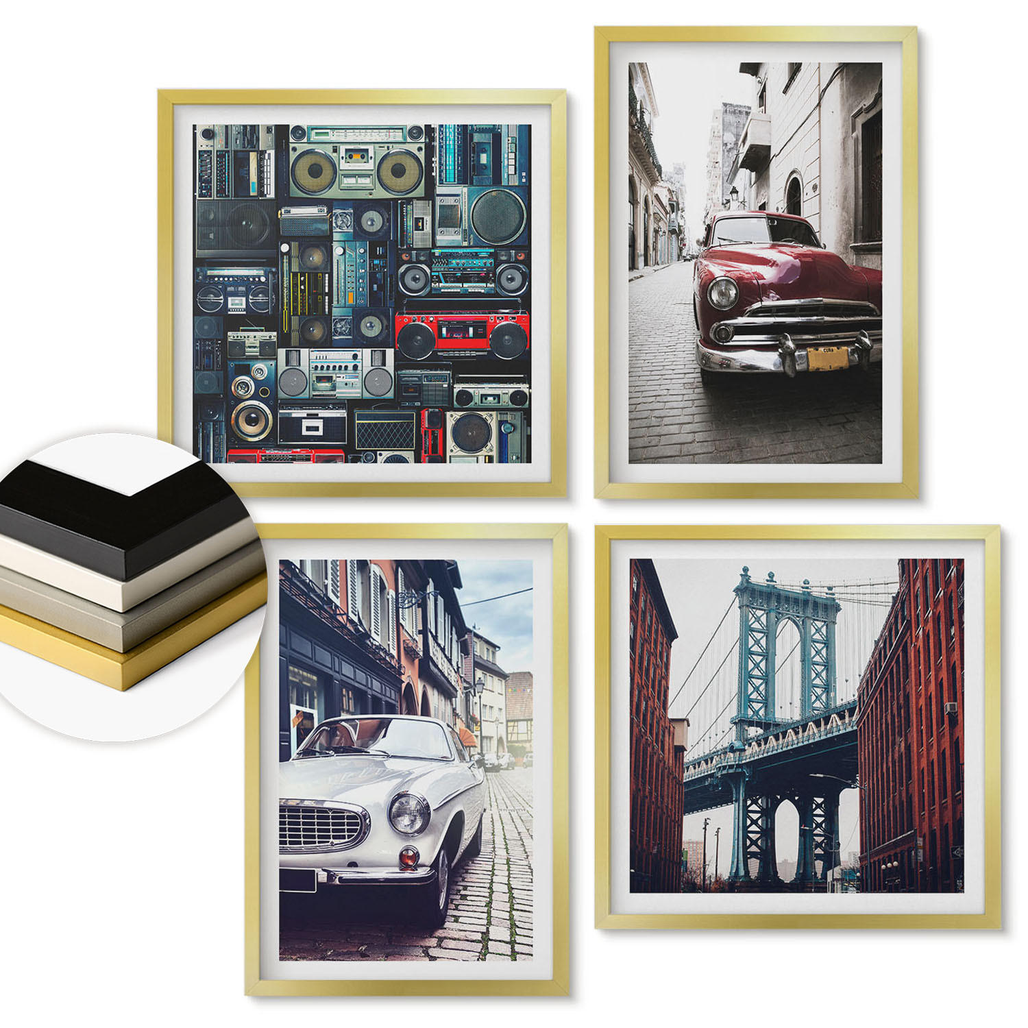 ArtPrintCave Wandbilder Gold 50x50 cm