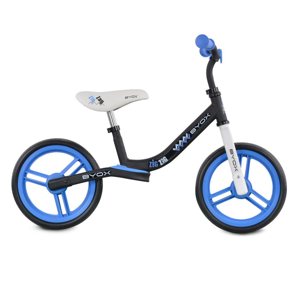 LAUFRAD Zig-Zag hellblau EVA-Reifen, Sattel einstellbar von 36 - 45 cm ab 12 Monate - Blau, Metall (86/42/55cm)
