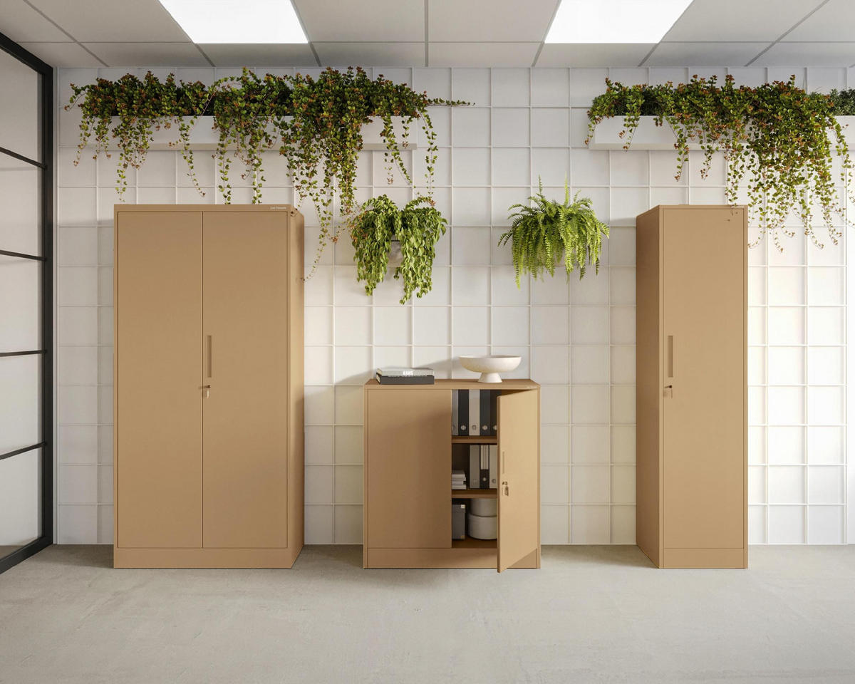 MEHRZWECKSCHRANK DAWID - Beige, Metall (90/185/45cm) - Jan Nowak