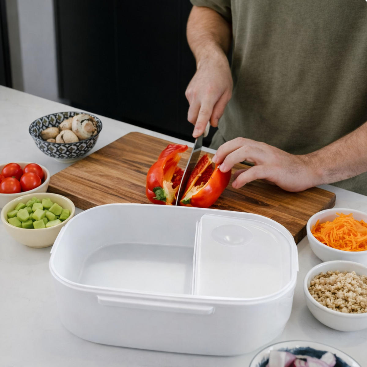 LUNCHBOX Elektrisch, Warmhaltebox für Essen - Weiß, Kunststoff (10/5/5cm) - KRUMAD