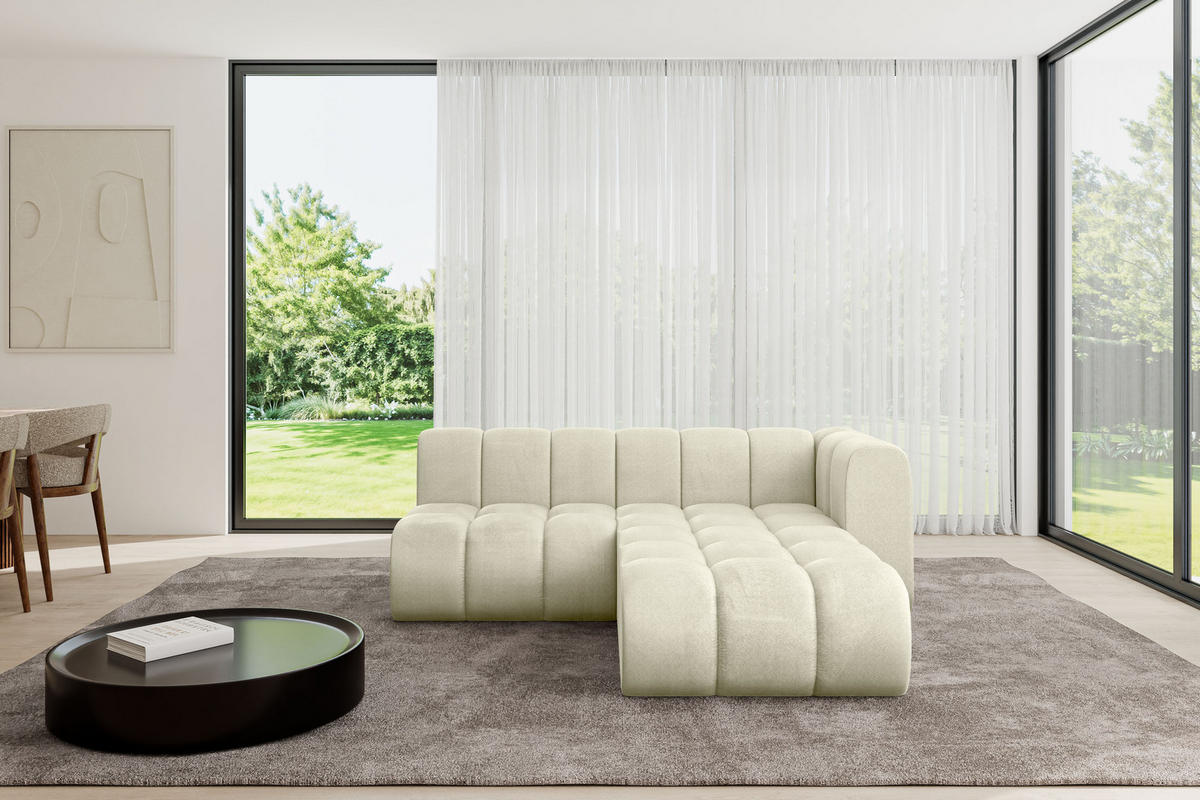 ECKSOFA modulares Sofa Darnel-L1 - 205x177x70 cm Beige - Beige, Holzwerkstoff/Textil (205/177cm) - ALTDECOR