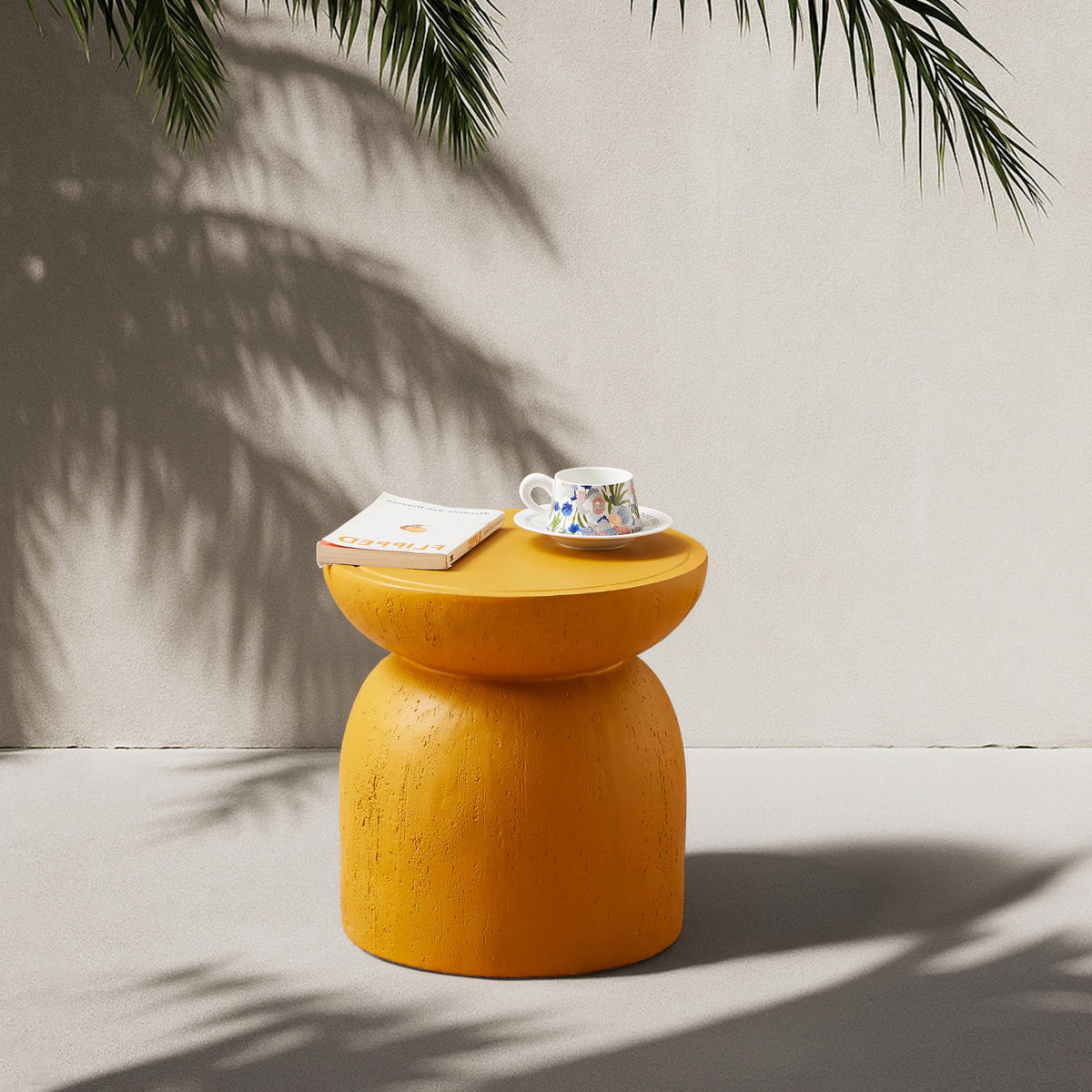 BEISTELLTISCH Rund Gelb 45 x 45 x 52 cm - Gelb, Metall (40/40/40.5cm) - Nordlys