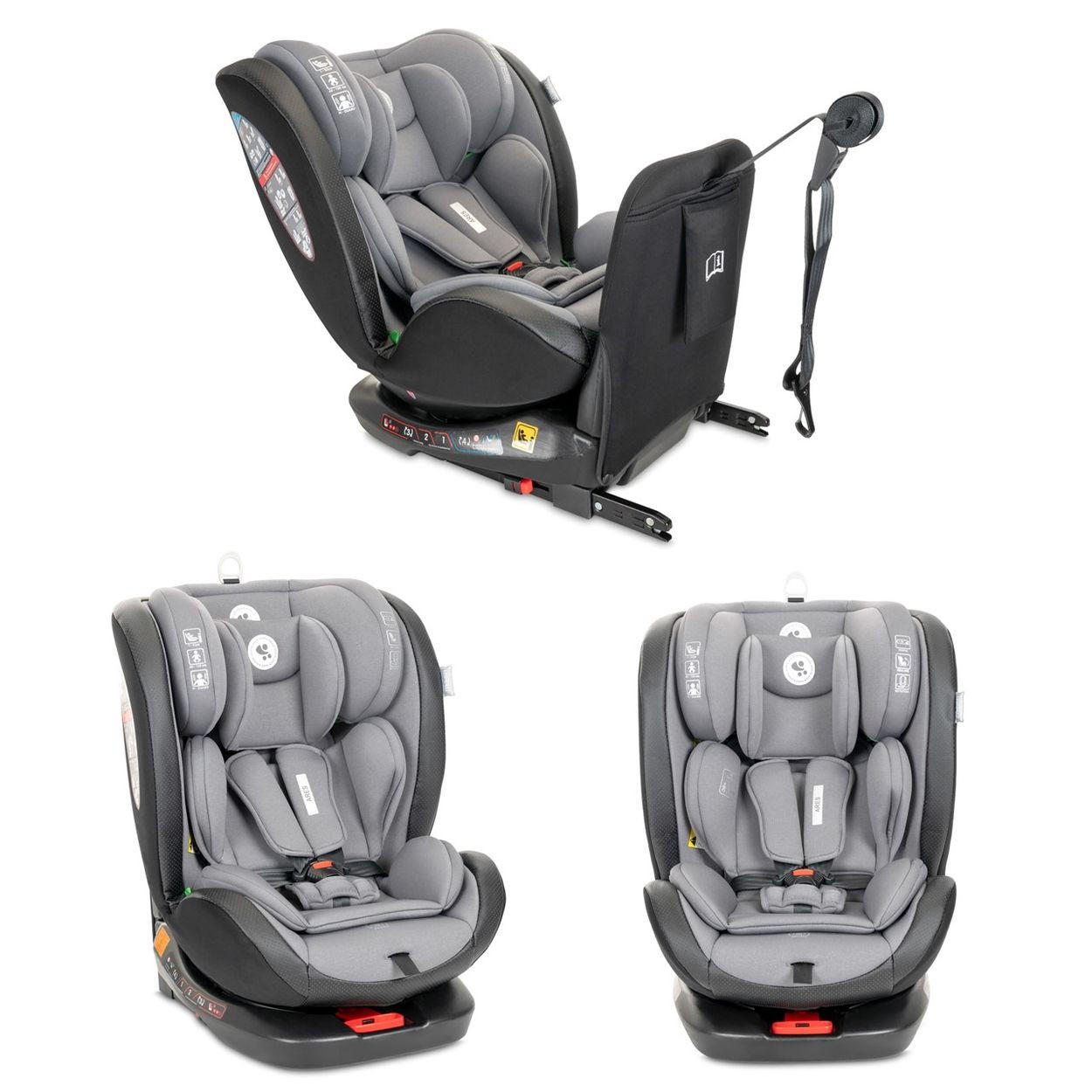 KINDERSITZ Ares i-Size hellgrau (40-150cm) Isofix, verstellbar, Sitz 360° drehbar - Silberfarben, Kunststoff (46/63/53cm) - Lorelli