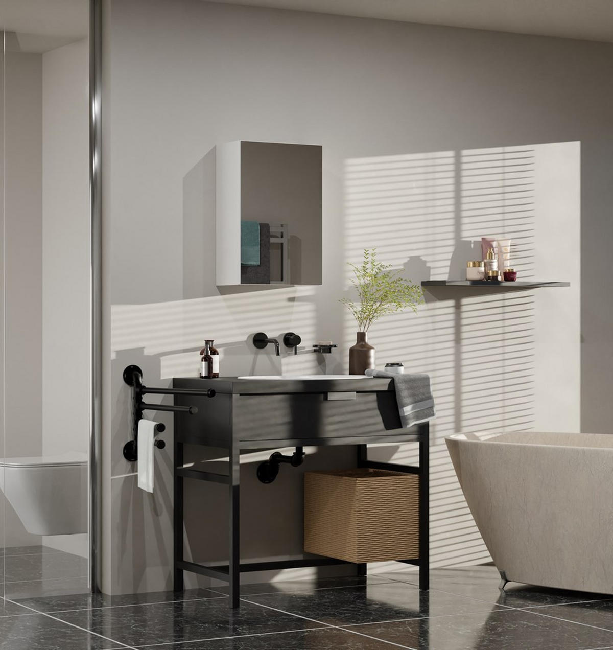 HÄNGESCHRANK mit Spiegel Weiß 40/60/22 - Weiß, Holzwerkstoff (40/60/22cm) - RAUMHIRSCH FURNITURE