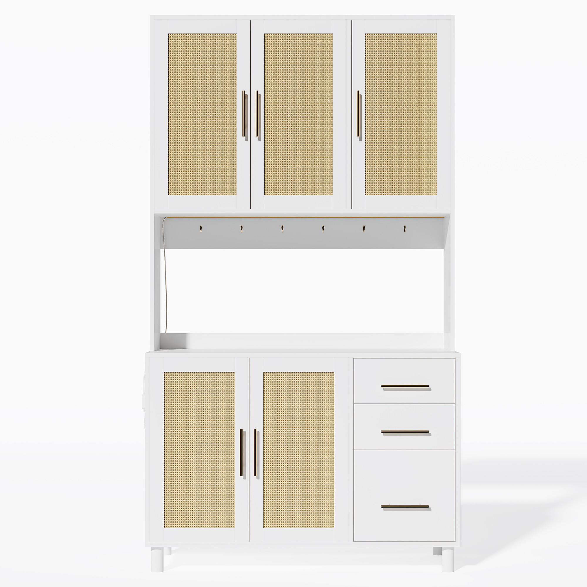 BUFFET Weiß 100/40/183 cm - Weiß, Holz (100/183/40cm) - PANGIVO