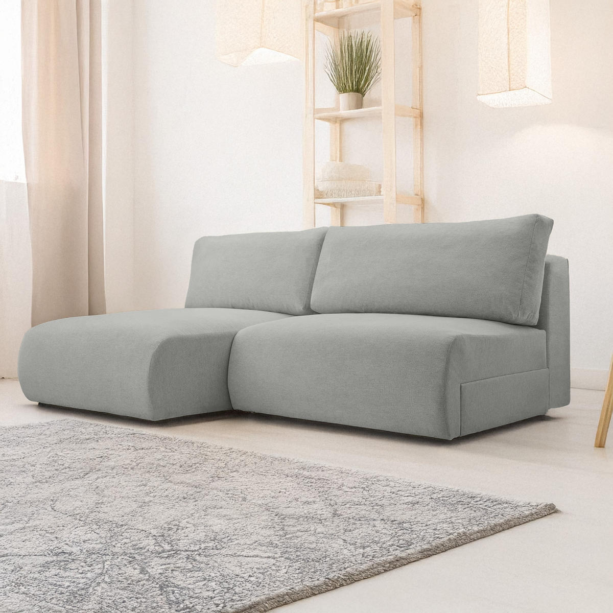 ECKSOFA Ripley mit Schlaffunktion, Grau - Grau, Textil (223/150cm) - Fedve
