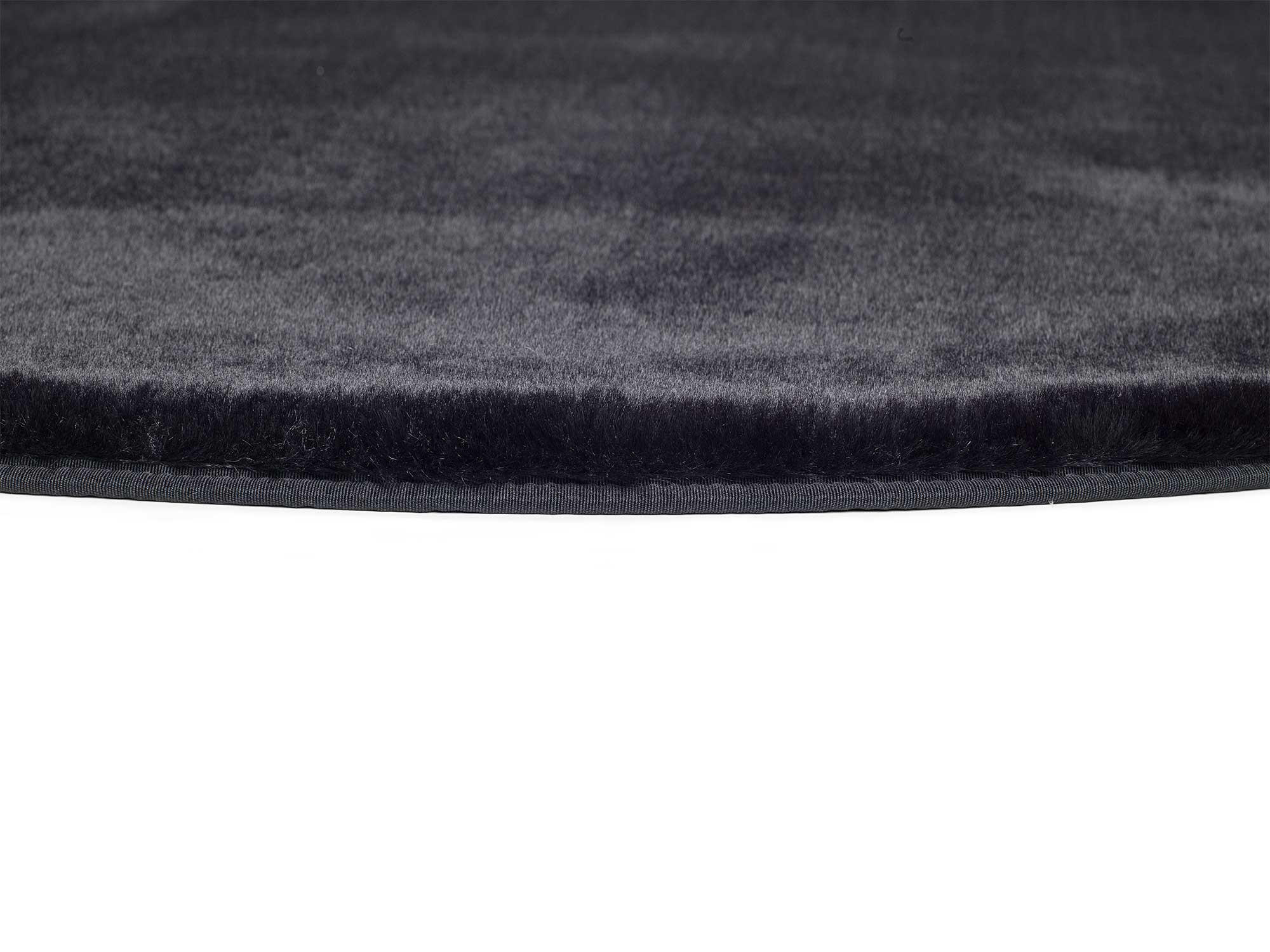 WEBTEPPICH waschbar Schwarz Fox 120Ø cm - Schwarz, Textil (120/120cm) - Atticgo