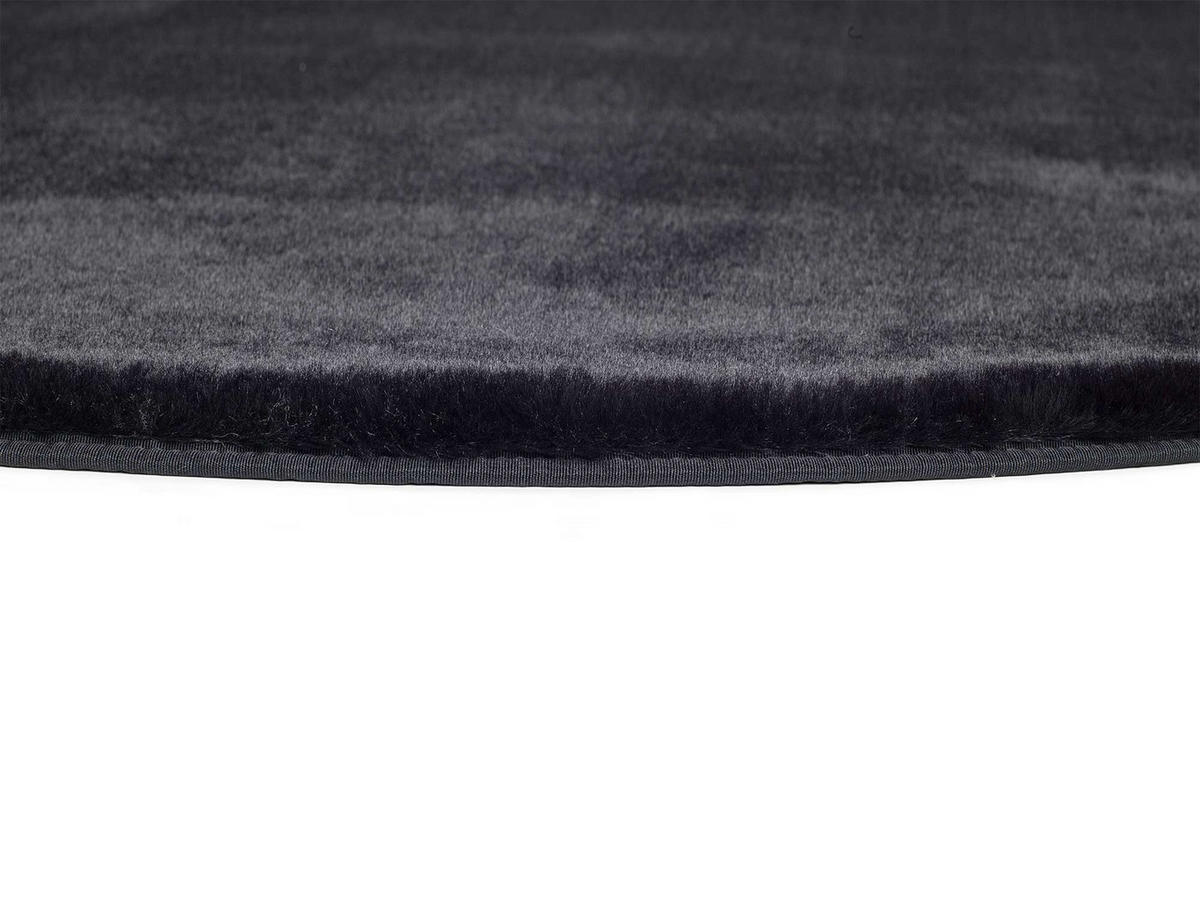 WEBTEPPICH waschbar Schwarz Fox 120Ø cm - Schwarz, Textil (120/120cm) - Atticgo