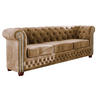 CHESTERFIELD-SOFA 3-sitzer Lauren Beige Samt - Beige/Braun, Holz/Textil (203/72/86cm) - S-Style Möbel