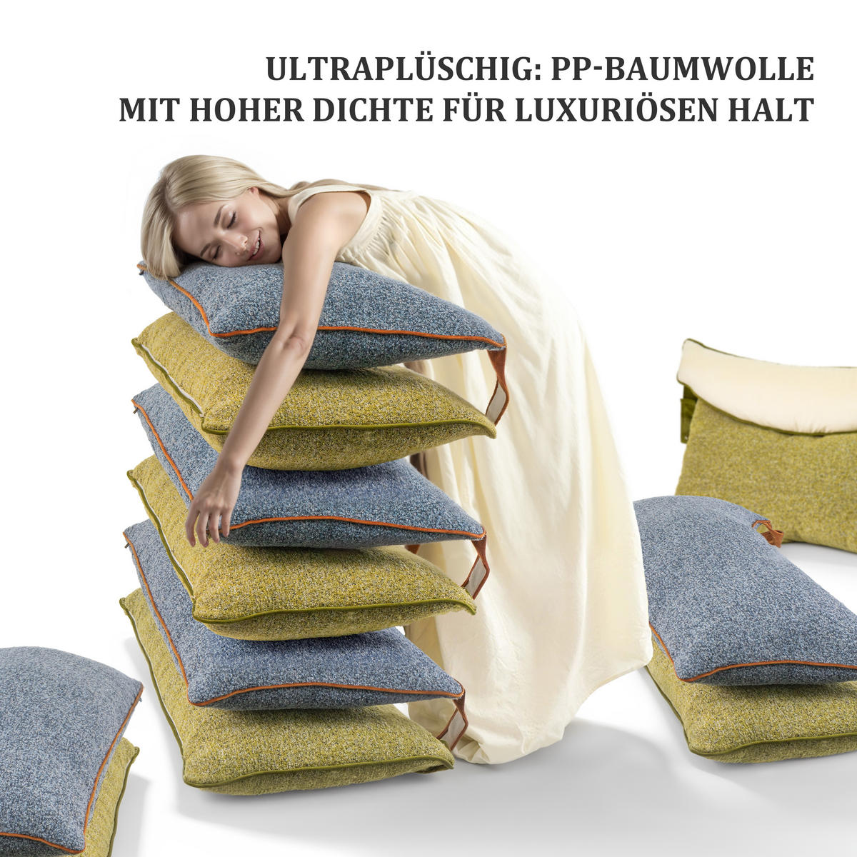 NACHTTISCHKISSEN Keilform Lesekissen gelb, 90cm - Gelb, Textil (60/90cm) - Vercart