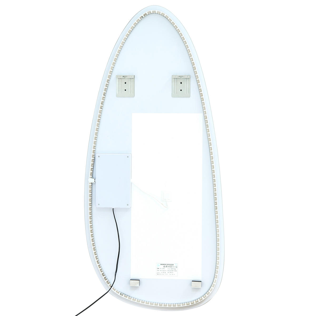 OGLINDĂ DE BAIE CU LED 60/130 cm argintie Royer - argintiu, sticlă (60/130/3cm) - Beliani