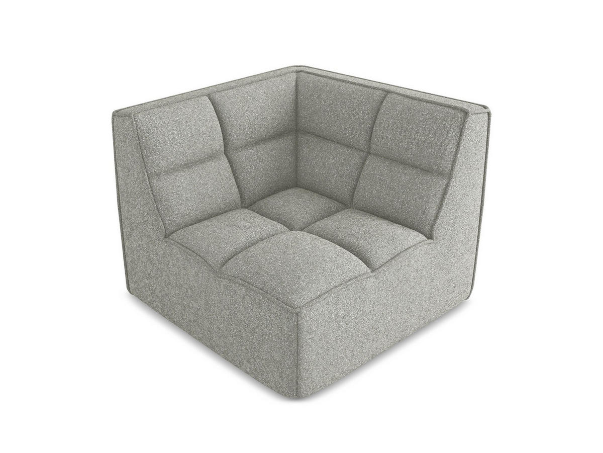 SOFAELEMENT Strukturstoff Stoff Grau - Hellgrau/Schwarz, Kunststoff/Textil (98/75/98cm) - Makamii