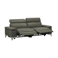 3-SITZER Sofa Talisman Echtleder mit 2 x Relaxfunktion Greige - Greige, Leder/Metall (216/80/100cm)