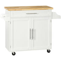 KÜCHENINSEL 109/40/89 cm aus MDF mit verstellbarem Regal Weiß - Weiß, Holzwerkstoff (109/89/40cm) - Modenvie