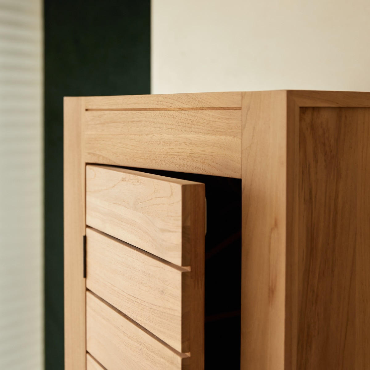 SCHRANK Minimalys Natur aus Teak - Naturfarben, Holz (50/180/55cm) - Tikamoon