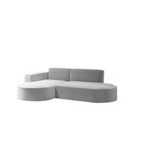 ECKSOFA Modernes L-förmiges Modena Studio Stoff Raven Hellgrau Links - Hellgrau, Holz/Textil (165/236cm) - Kaiser Möbel
