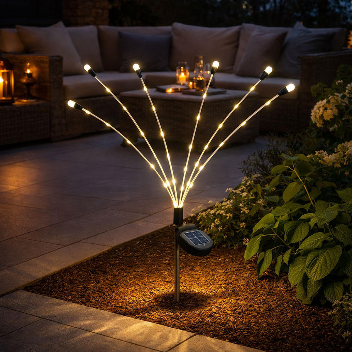 LED AUSSENLEUCHTE Solar Schwarz Weiß - Schwarz, Metall (5/6/70cm)