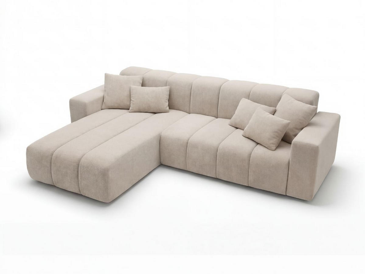ECKSOFA Nork Beige Links - Beige, Holz/Textil (180/265cm) - Graingold