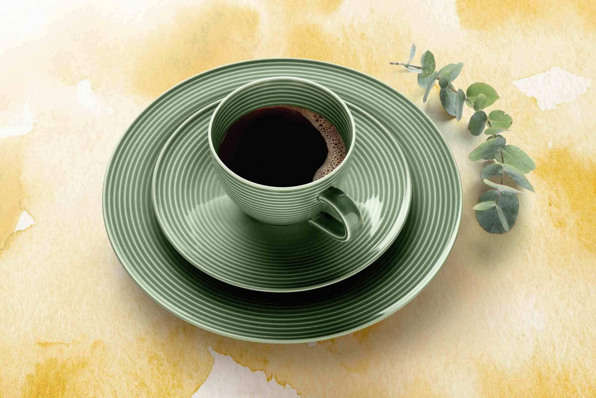 KAFFEESERVICE Beat Color Glaze Salbeigrün 18er Set - Grün, Keramik (24/18.1/43cm) - Seltmann Weiden
