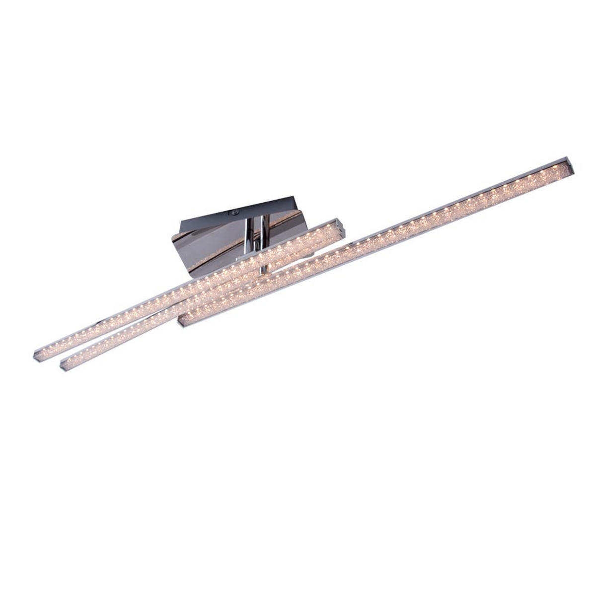 LED DECKENLEUCHTE Stahl Kristall Grau - Grau, Metall (77/51/13cm)