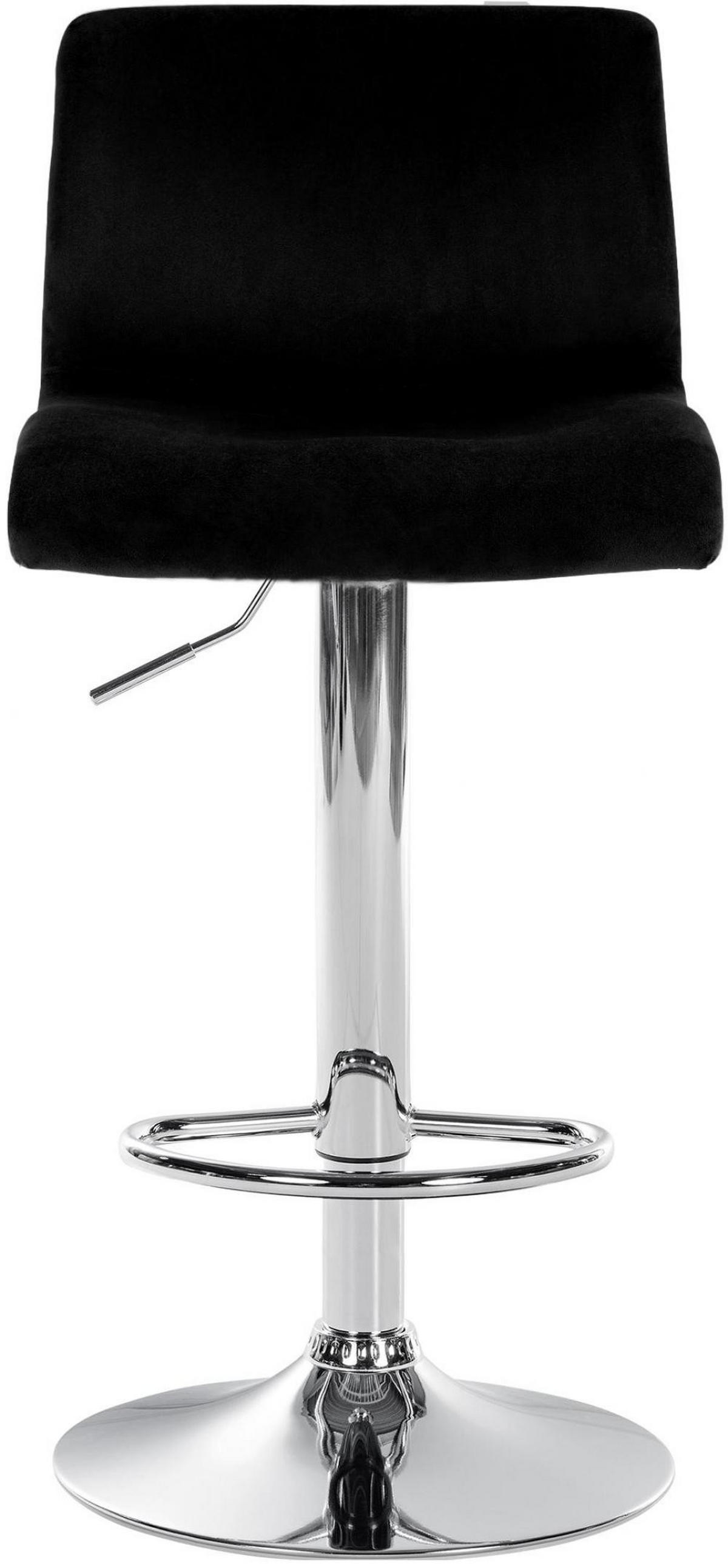 BARHOCKER Samt Schwarz - Schwarz, Textil (39/83/36cm) - CLP