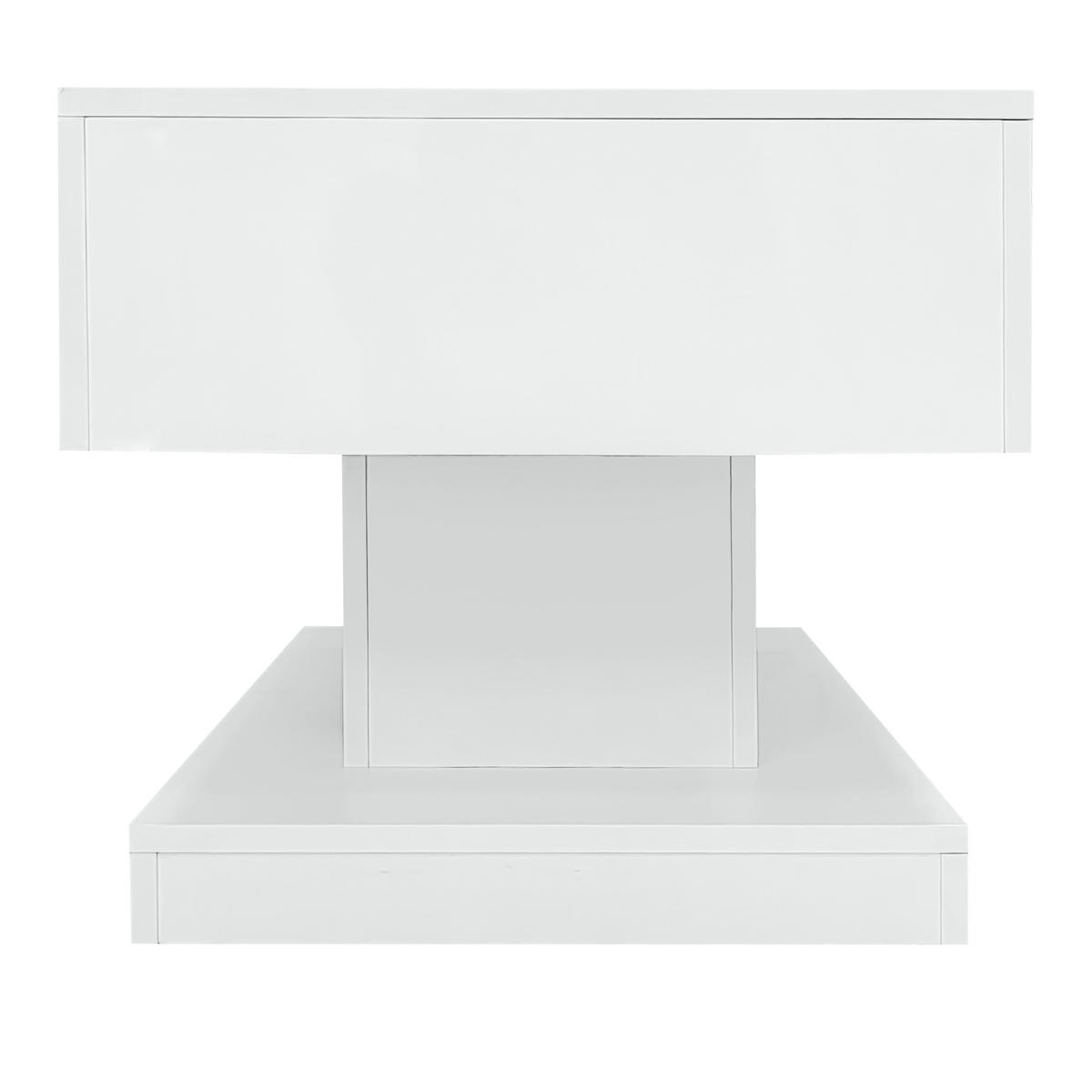 COUCHTISCH Weiß 100/50/45 cm mit LED - Weiß, Holzwerkstoff (50/100/45cm) - PANGIVO