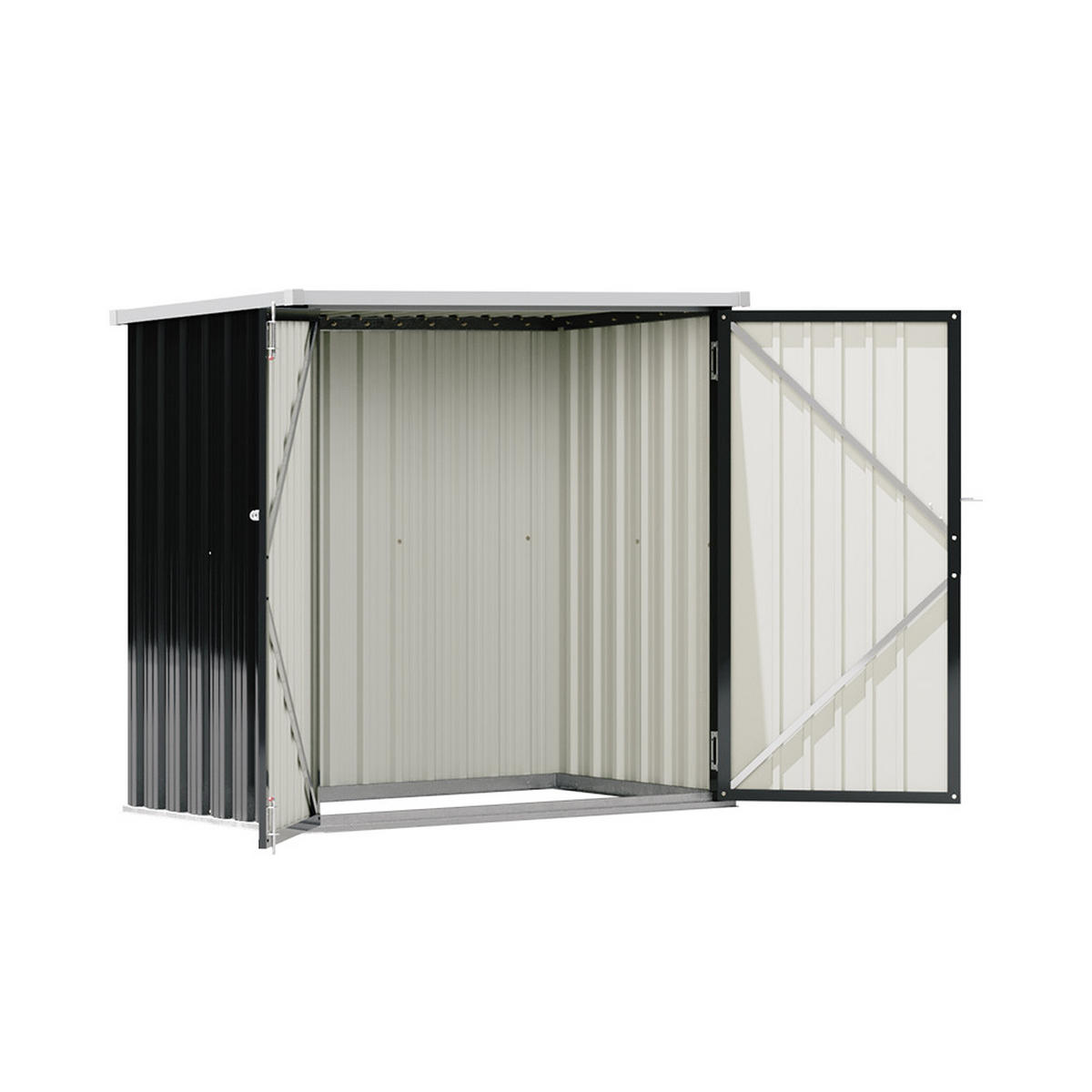 GARTENHAUS Gerätehaus aus Metall in Anthrazit, Outdoor-Patio-Aufbewahrungsschuppen Praktische Doppeltürkonstruktion Einfache Montage 143 x 87 x 135 cm - Anthrazit, Metall (143/135/83cm) - Livingandhome