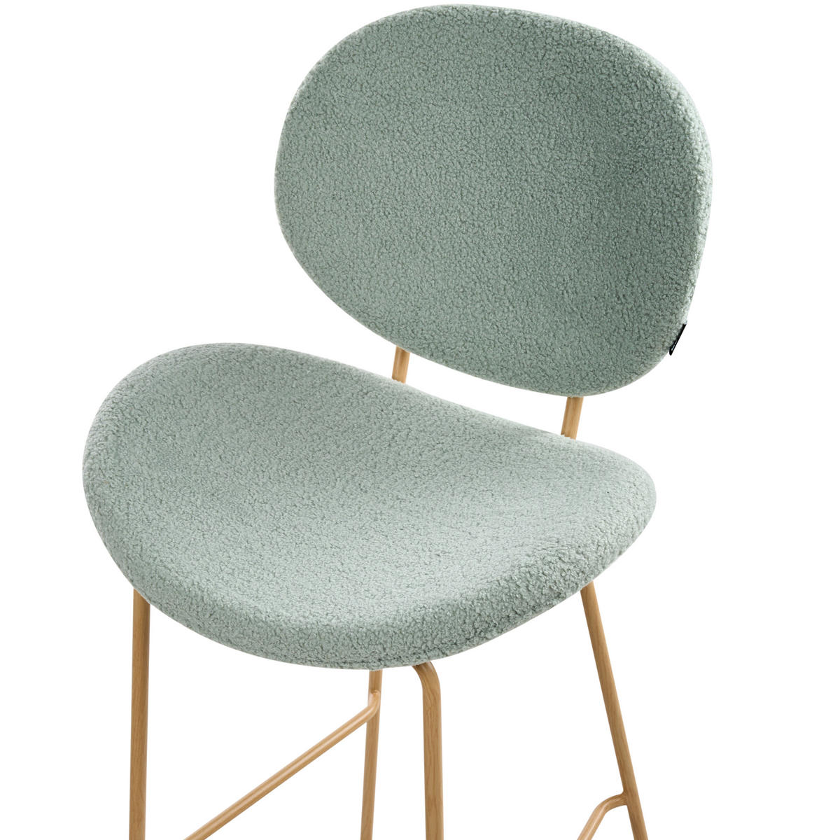 BARHOCKER 2er-Set Hellbraun/Hellgrün Luana - Hellbraun/Hellgrün, Textil (52/116/48cm) - Beliani