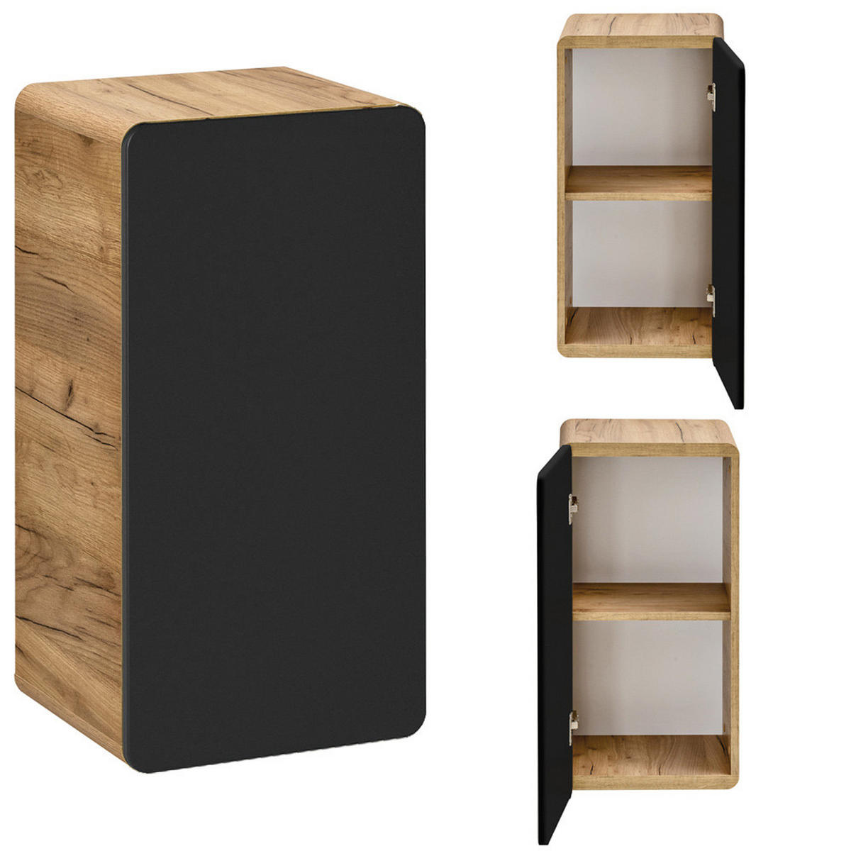 BADMÖBEL-SET 4-TLG. New-luton - Anthrazit, Holzwerkstoff (130/200/46cm) - Lomado