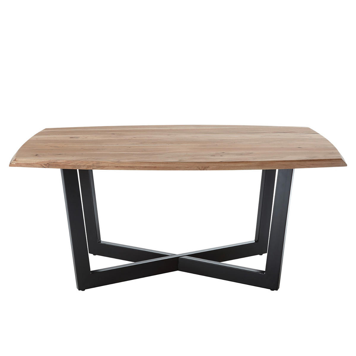ESSTISCH - Akazie massiv / Eisen - Akaziefarben, Holz/Metall (100/180/77cm) - home24