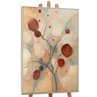 GEMÄLDE Scharlachrote Sternbilder Schattenfugenrahmen Beige 120x80 cm - Beige, Holz (120/80cm) - YS-art gallery