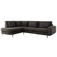 ROHOVÁ SEDAČKA CALENO L - Šedá Samet - Pravá Strana - šedá/černá, kov/textil (317/225cm) - MKS
