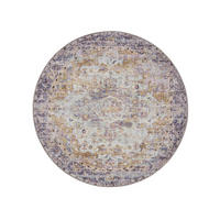 VINTAGE-TEPPICH George waschbar ø 120 cm rund - Lila/Multicolor, Kunststoff (120/120cm) - benuta