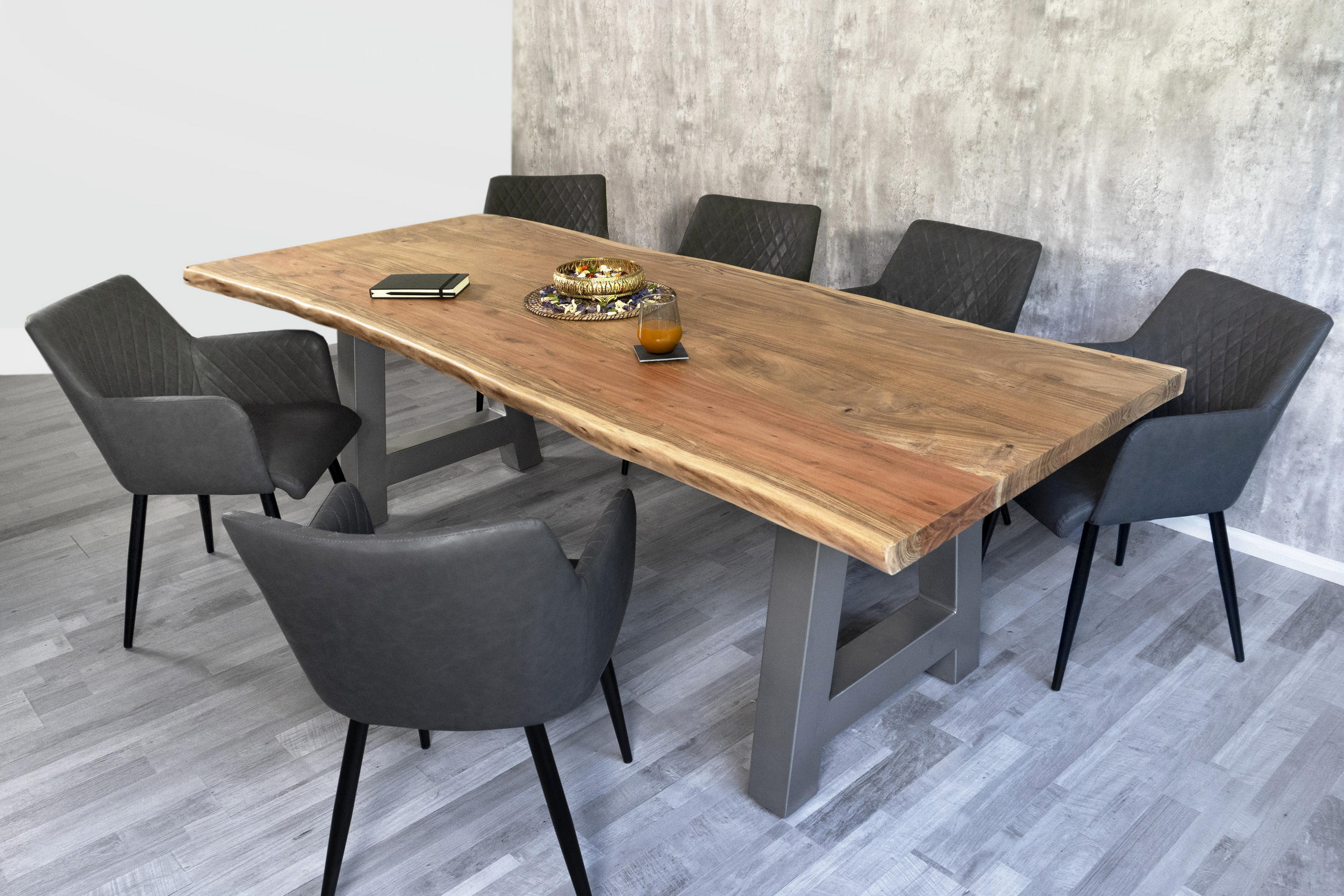 ESSTISCH CALI - Beige/Silberfarben, Holz/Metall (100/260/77cm) - SAM