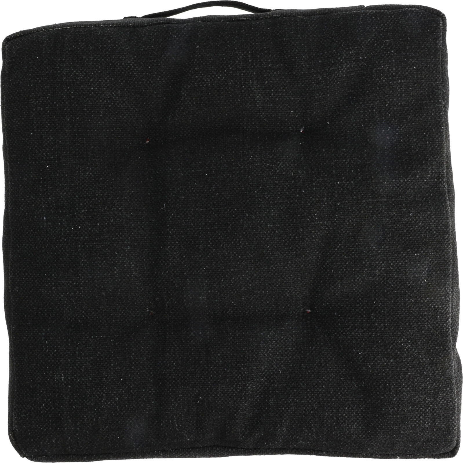 SITZKISSEN gesteppt Baumwolle 40/40 cm - Schwarz, Naturmaterialen (40cm) - Home Styling Collection