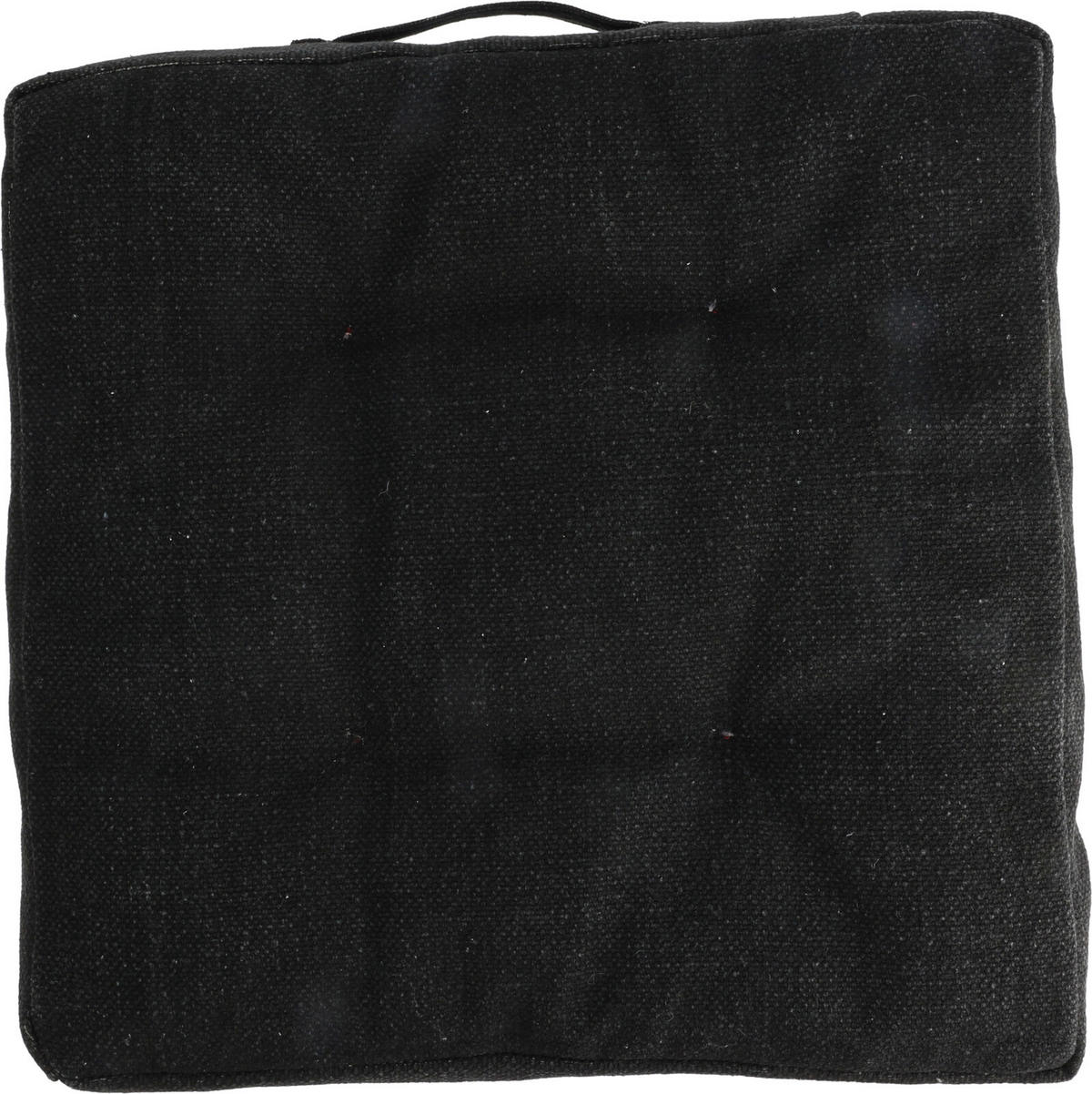 SITZKISSEN gesteppt Baumwolle 40/40 cm - Schwarz, Naturmaterialen (40cm) - Home Styling Collection