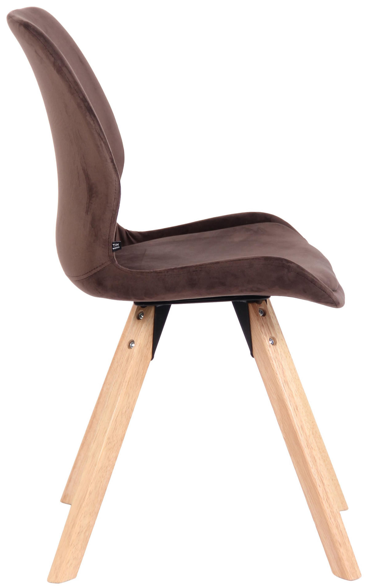 STUHL Samt braun - Eukalyptusholzfarben/Braun, Holz/Textil (49/87.5/58cm) - CLP